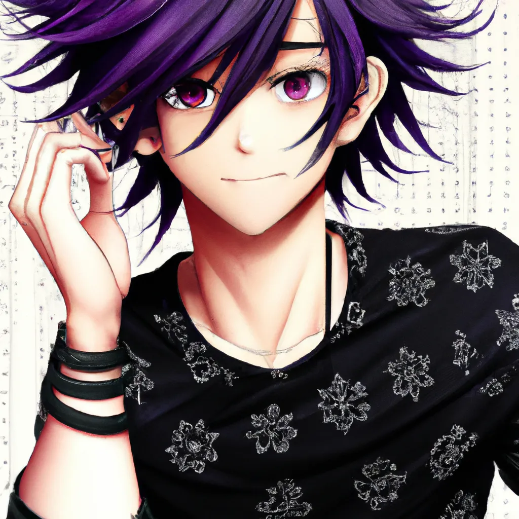 Prompt: anime boy, short purple/black hair, attractive, hot, popular drummer, edgy, tattoos, multiple piercings, popular online, kyoto animation, animation, anime, animated, 2010s anime, key visual, main character, character design, character concept, Free! anime, saturated colors, high quality, 8k, A3!, B Project, Given anime, Otame games, manhua, manhwa