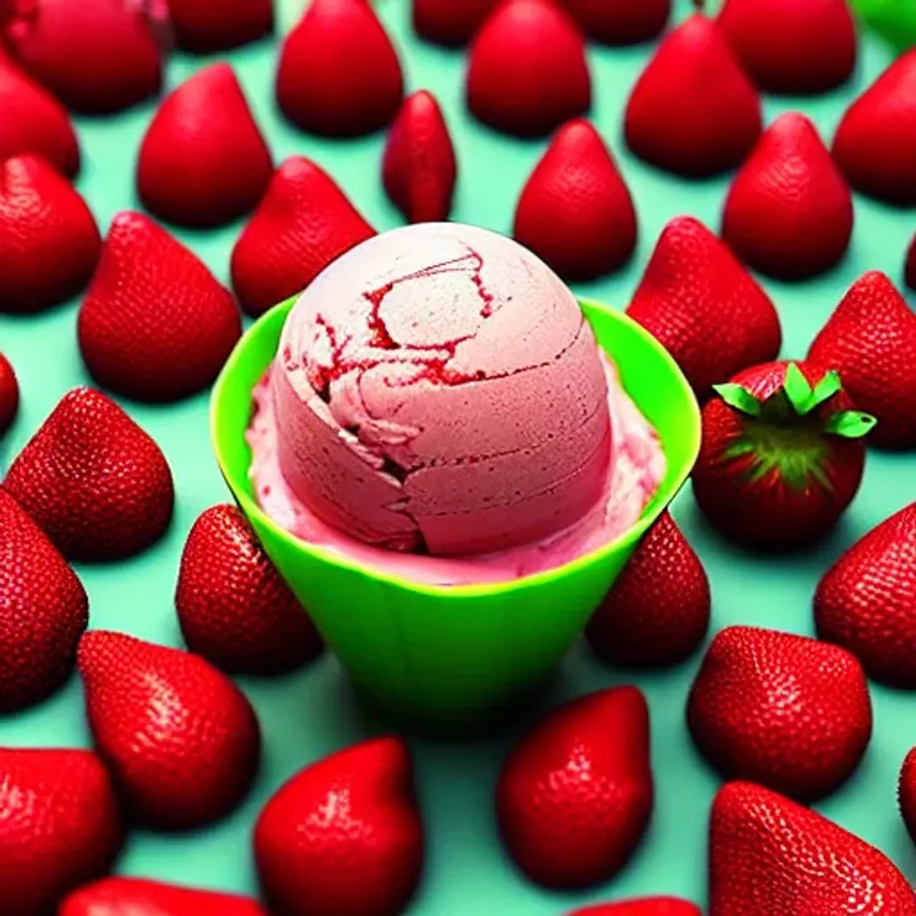 Prompt: A 3d studio photograph of a fantastic strawberry  ice cream kulfi , fantasy, isometric view, extreme closeup, centered, crystal clear sharp focus and high contrast. Ultra realistic, trending on Artstation, octane render, Cinema 4D, Houdini, Maya, blender, Deviantart, Unsplash,  Pixiv