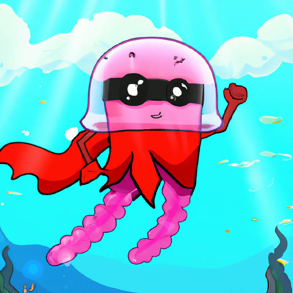 Prompt: jellyfish superhero in the ocean


