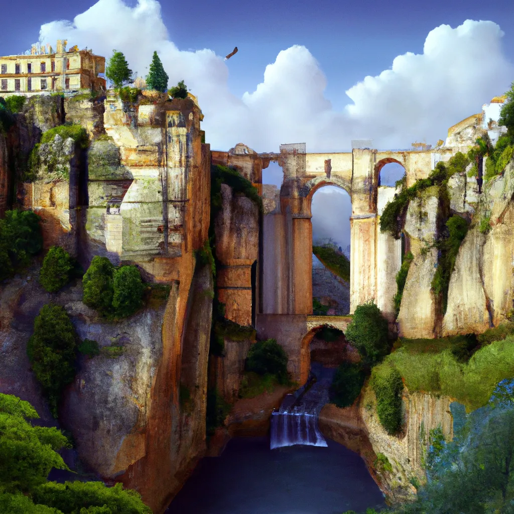 Ronda Bridge Hyperrealistic Painting Mechanical De 