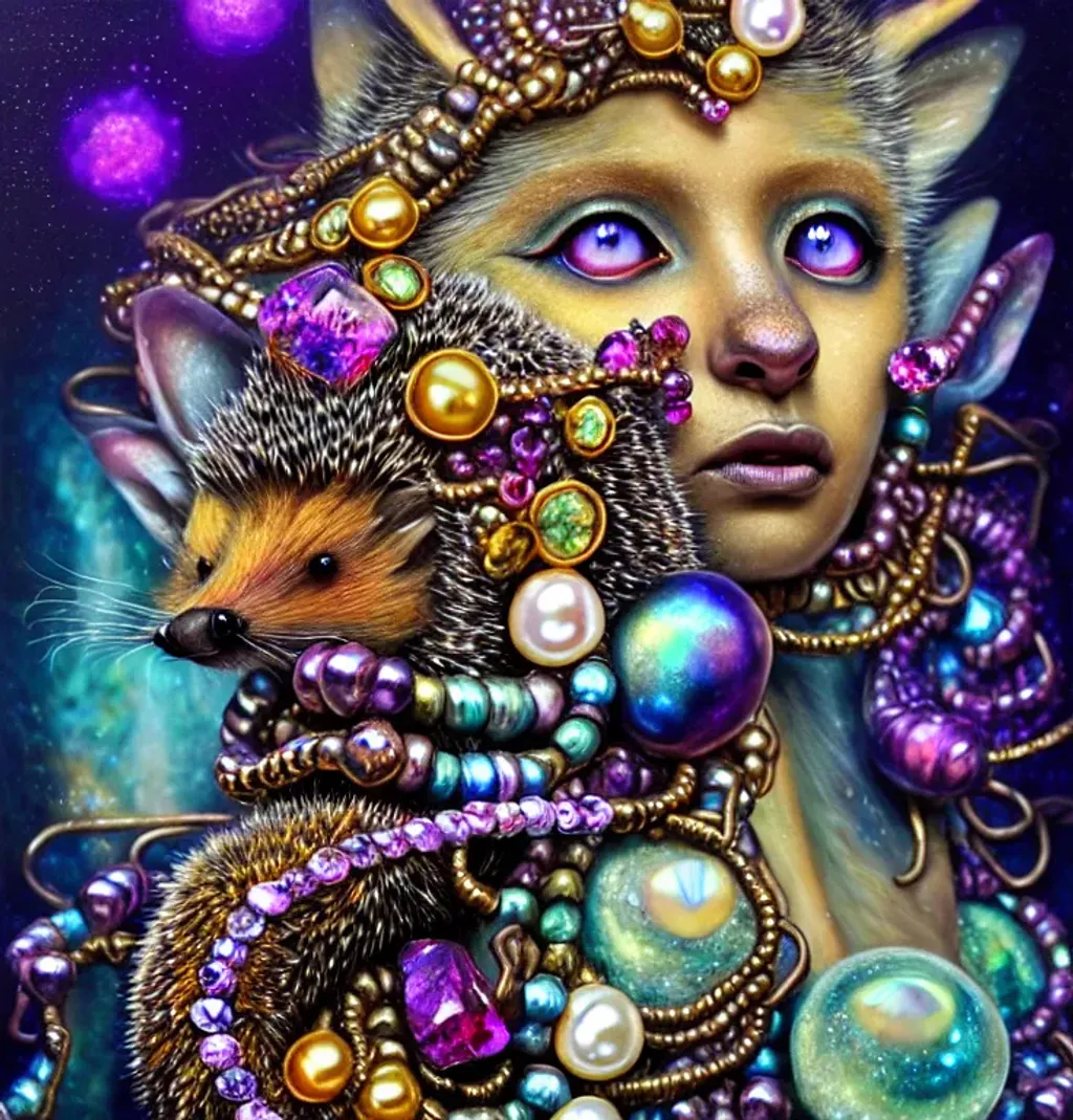 Bejewelled aesthetic hedgehog shapeshifter ((humanoi... OpenArt