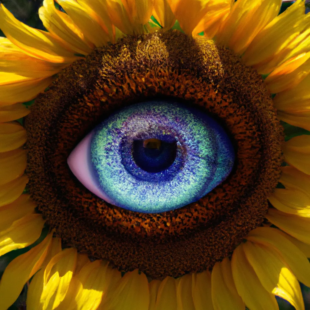 sunflower transforming into an eyeball, cool image | OpenArt