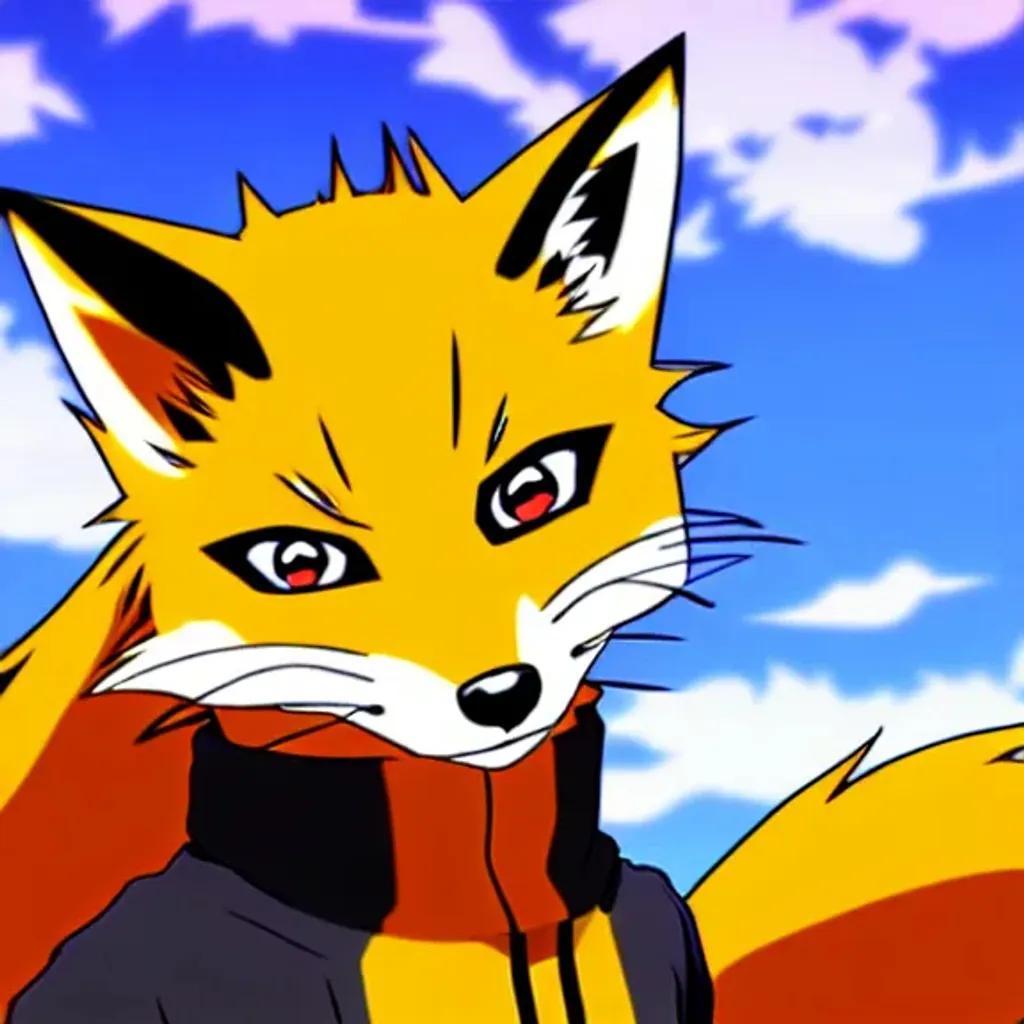 Prompt: anime fox Furry pfp in the style of naruto 