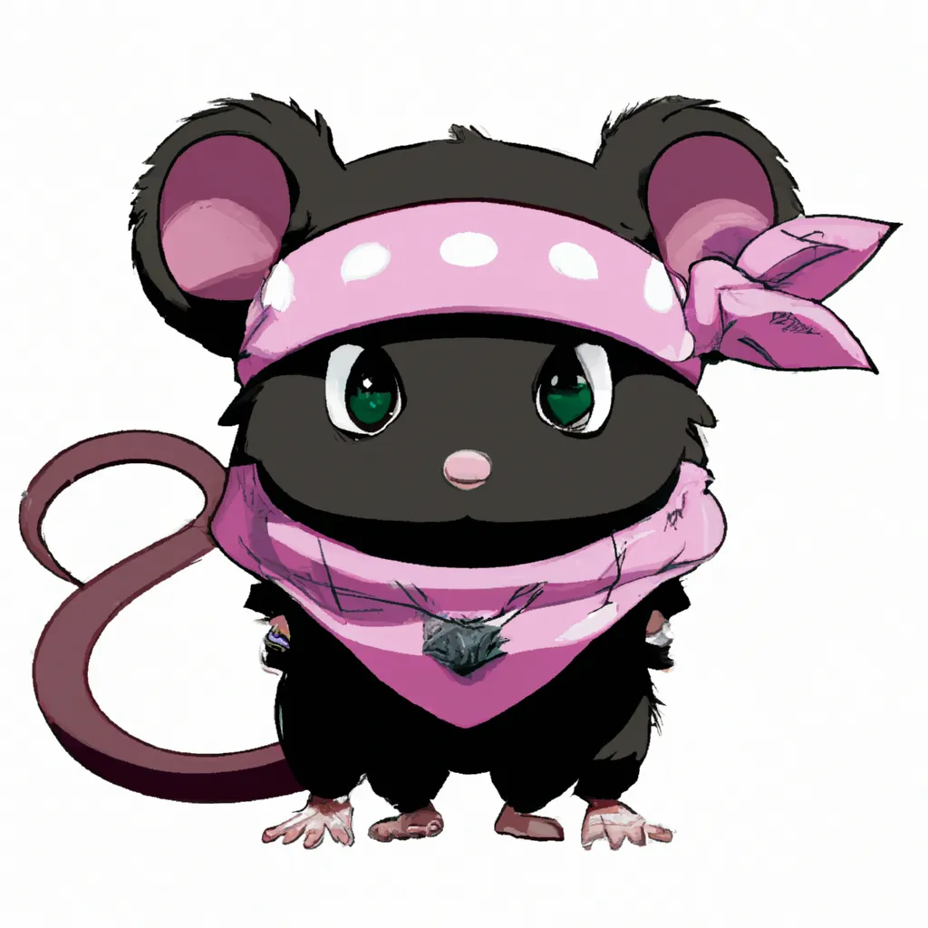 anime key visual cute adorable black rat wearing a p... | OpenArt