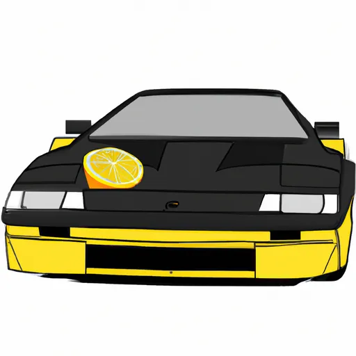 Prompt: Knight Rider Kitt car with a lemon design