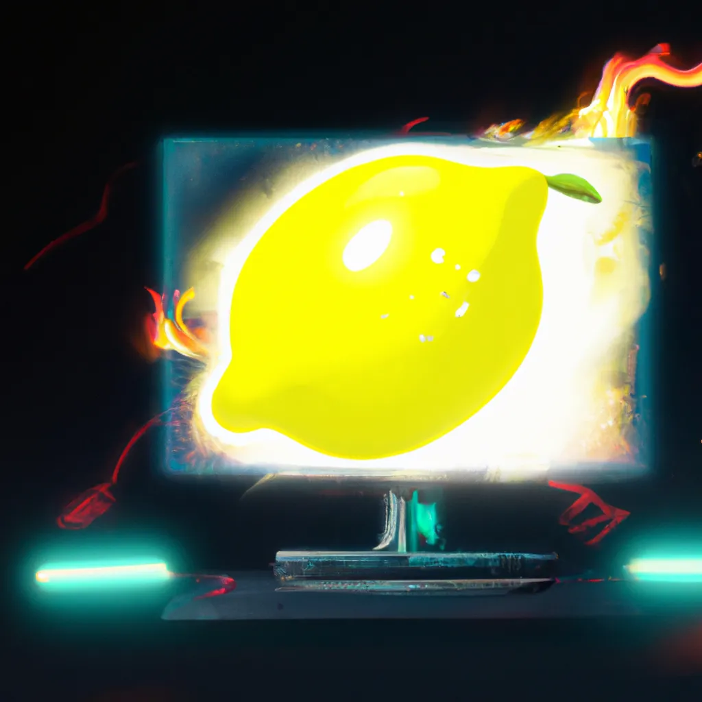 Prompt: A lemon powering a gaming computer 4k Hyperrealistic