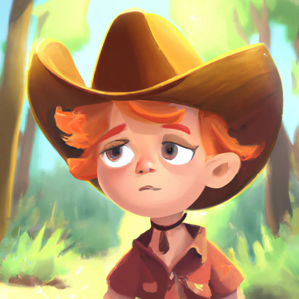 Prompt: portrait of cute cow girl or boy in sunny forest, pixar disney style