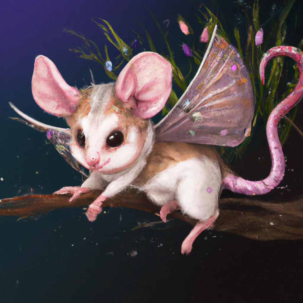 Prompt: cute fairy opossum fantasy art