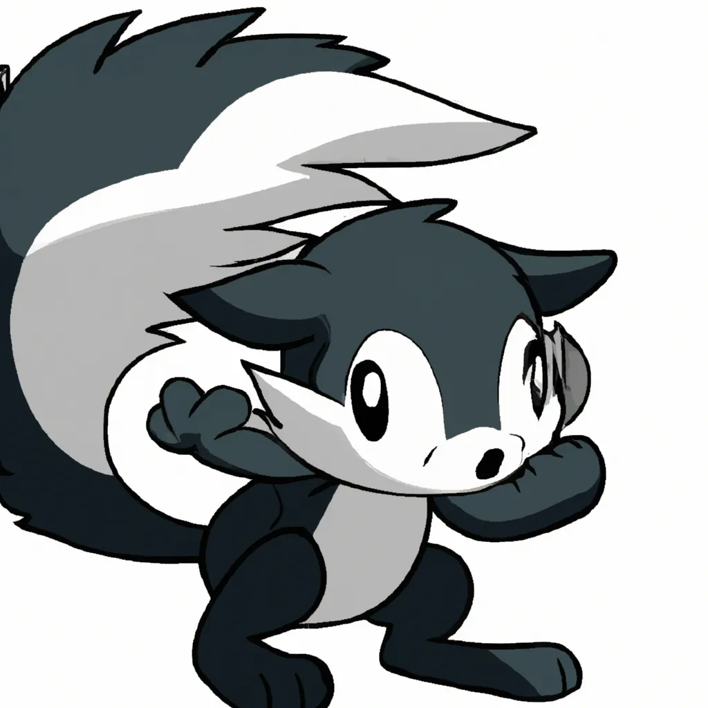 Prompt: skunk pokemon, new pokemon, fakemon, cute, ken sugimori