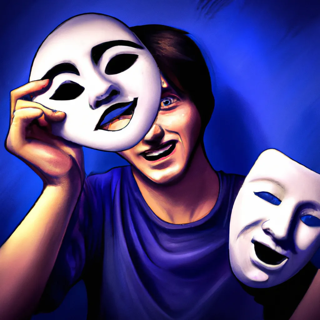 Prompt: the famous youtuber dream taking off his mask, dramatic, digital art, painting