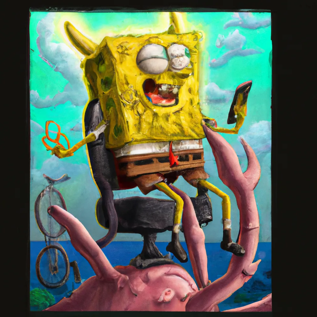 baphomet spongebob tarot card, digital, rider waite... | OpenArt