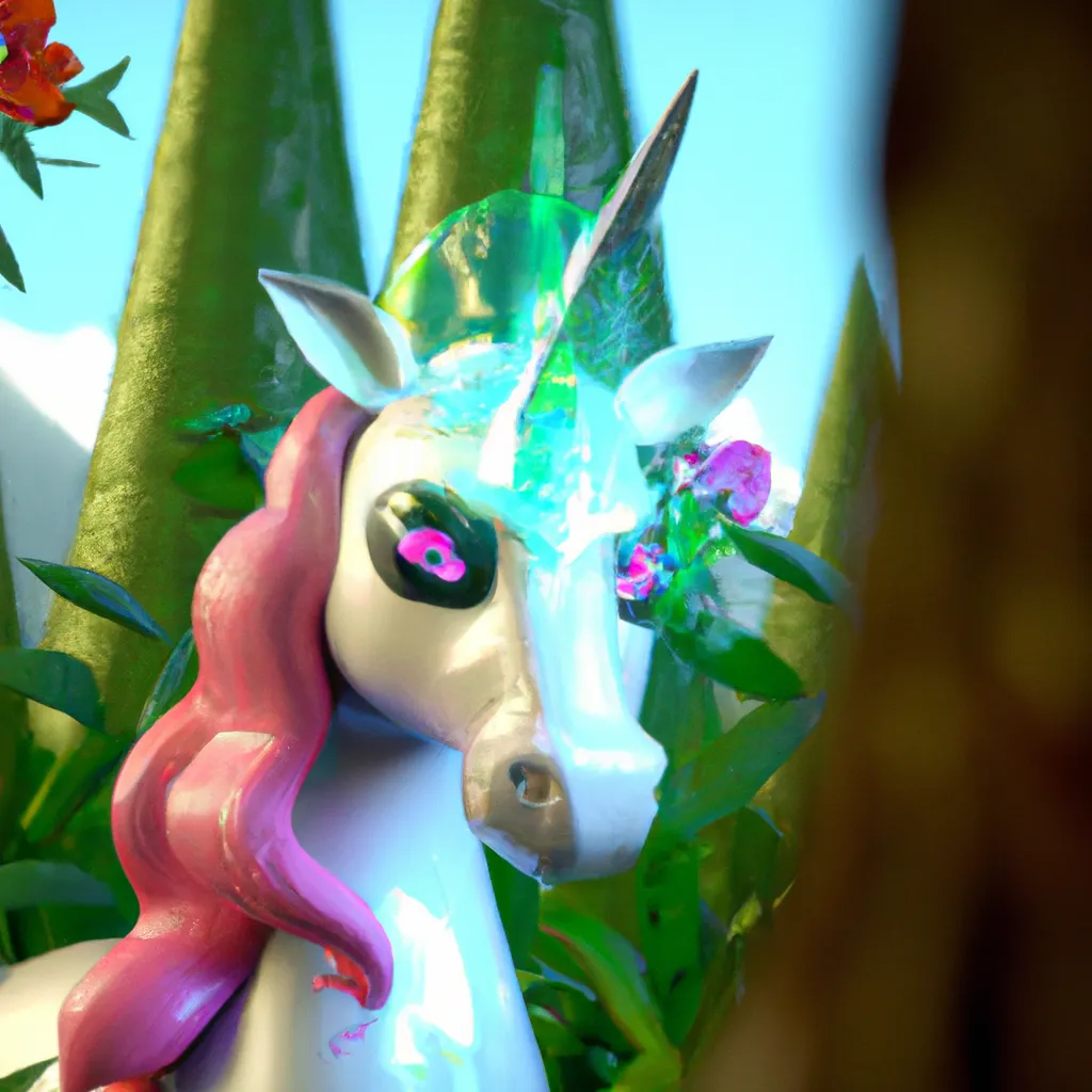 Prompt: Cute 4d rendered Portrait of a Crystal Unicorn at a toxic forest from Netflix and Riot Games, detailed, smooth, perfect