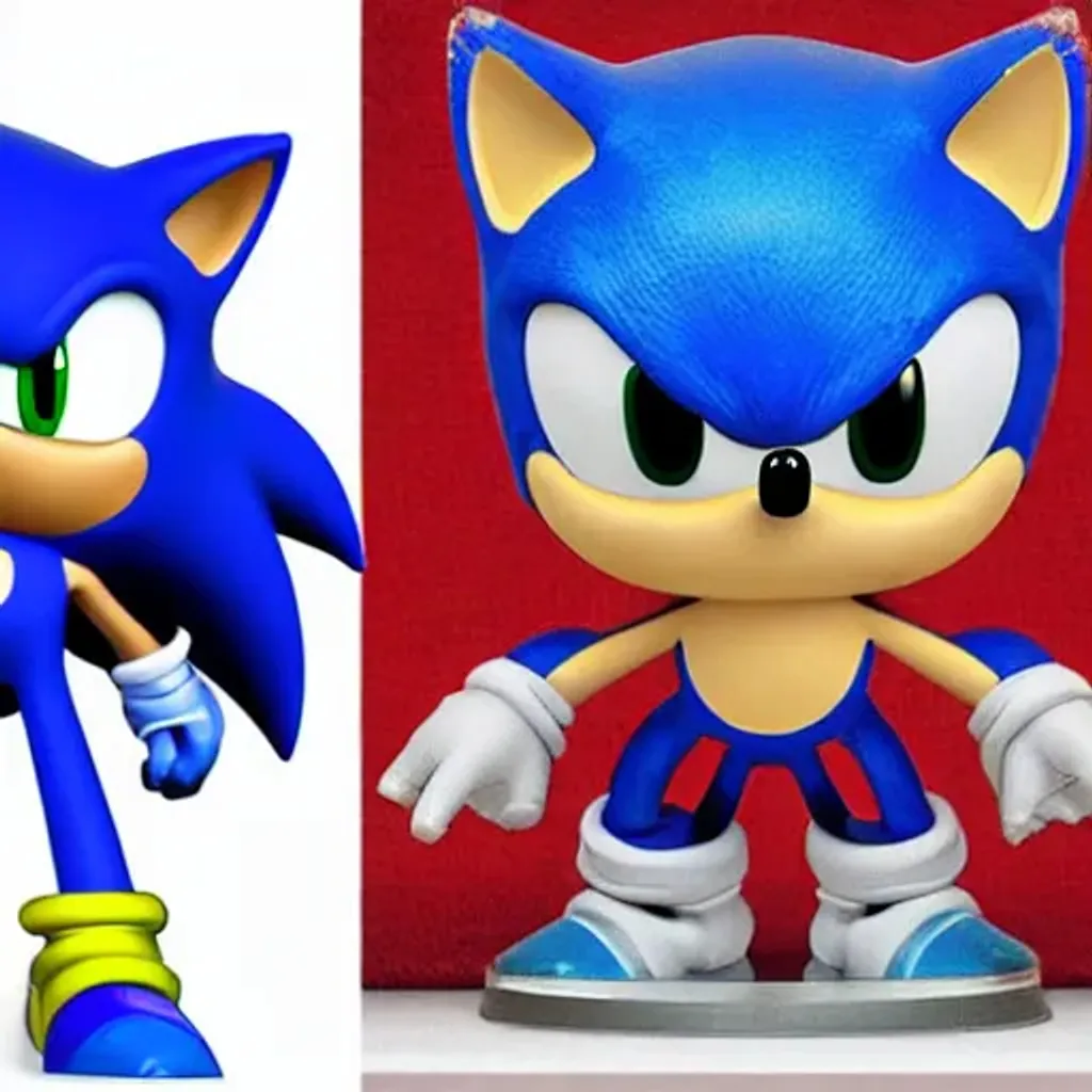 Prompt: Sonic in the style of a funko pop