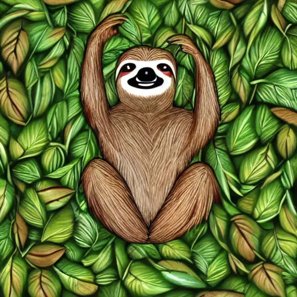 Anime sloth heart animal wall decor - TenStickers