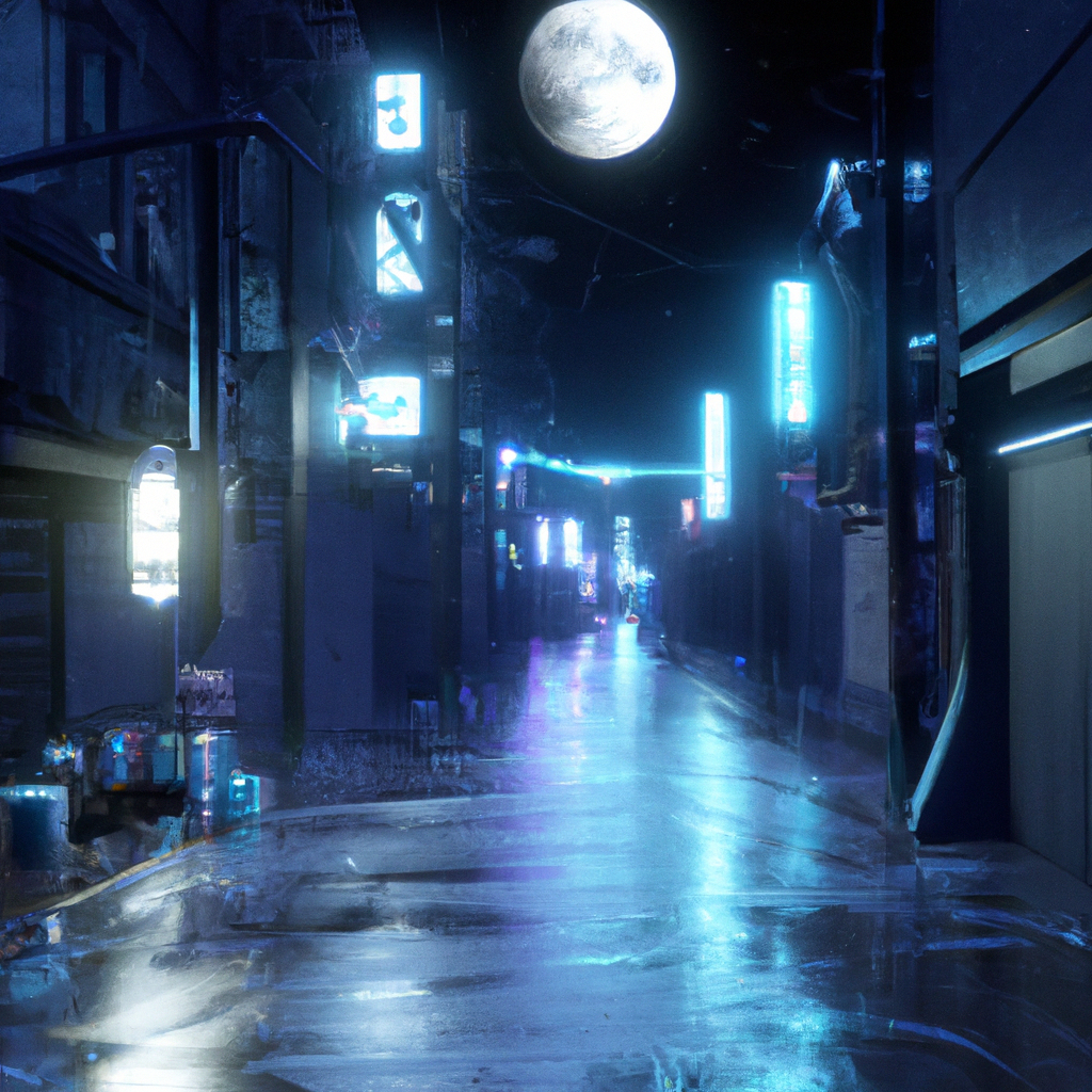 A japanese cyberpunk alley with light signs and wet... | OpenArt