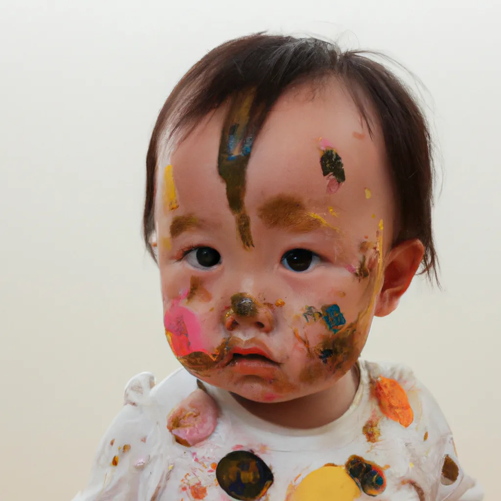 Prompt: Baby With Dirty Face, by Takashi Murakami 