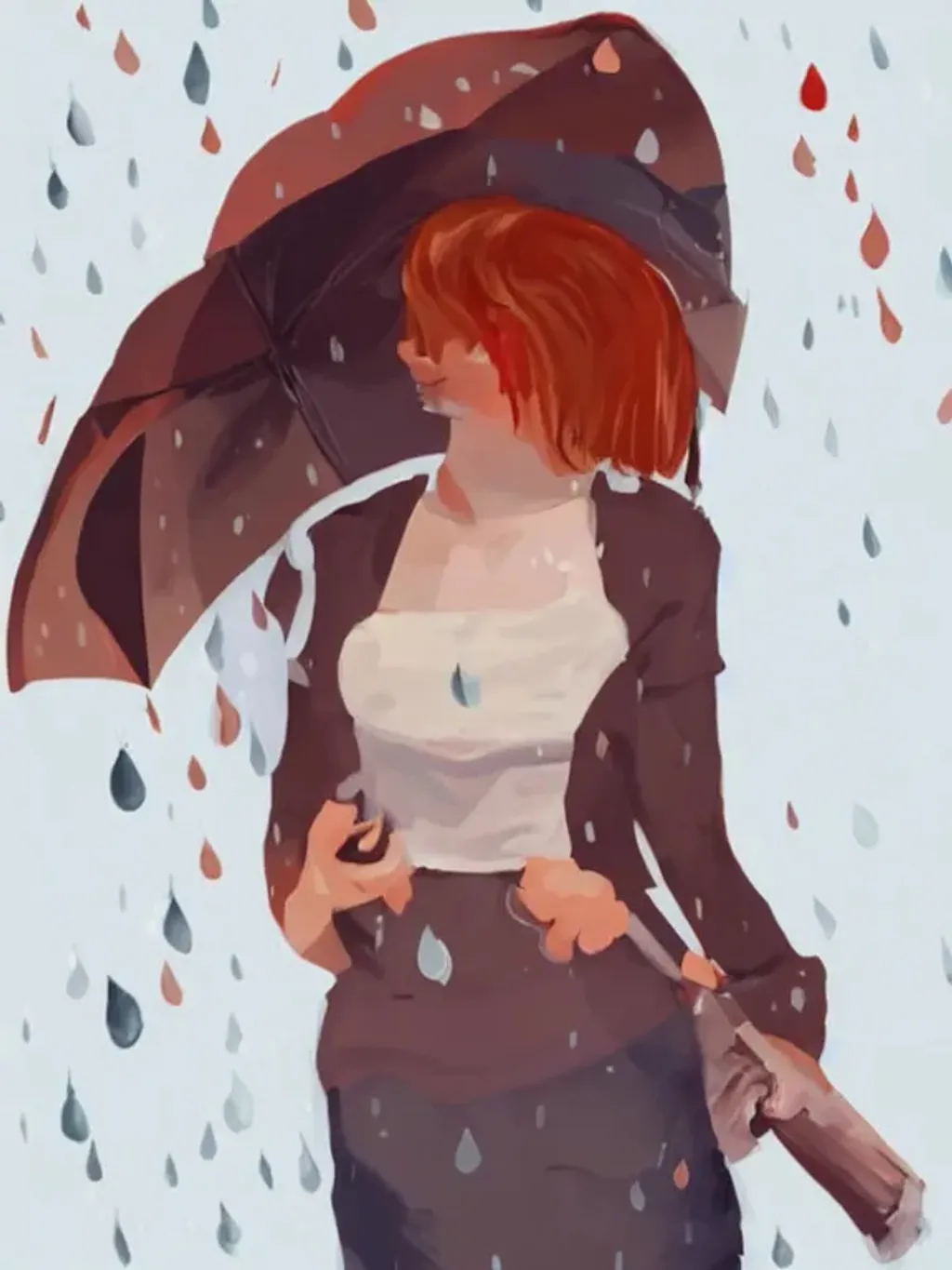 Prompt: Girl in the rain