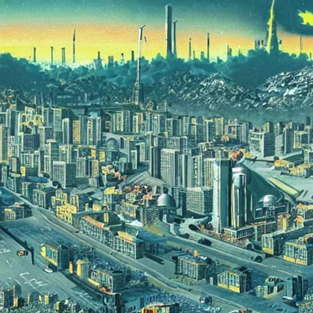 Prompt: A city getting nuke