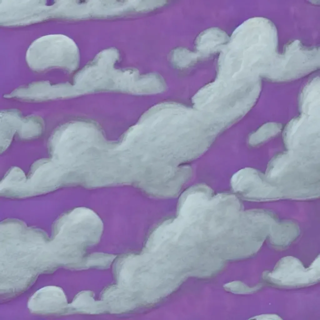 Prompt: silver clouds lonely person purple 