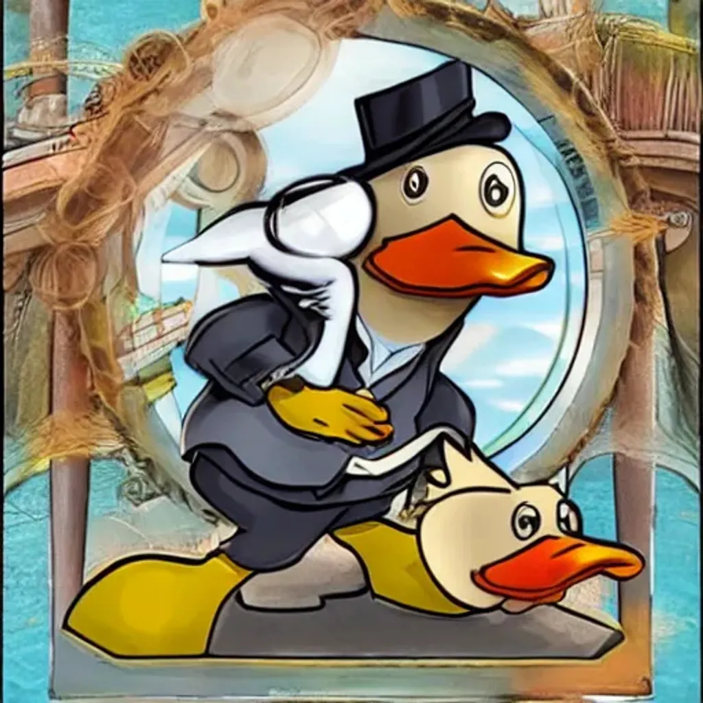 Prompt: Duck Detective with a Monocle