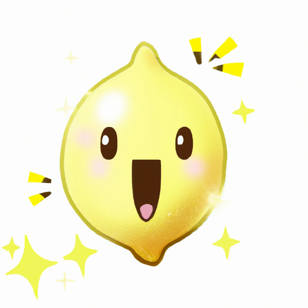 Prompt: a happy lemon character,anime style