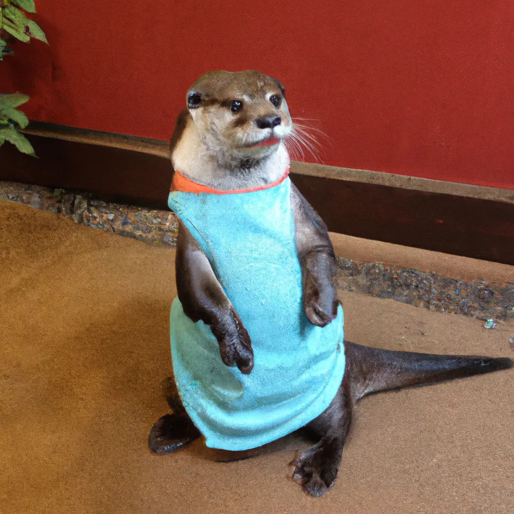 Prompt: otter wearing a dress