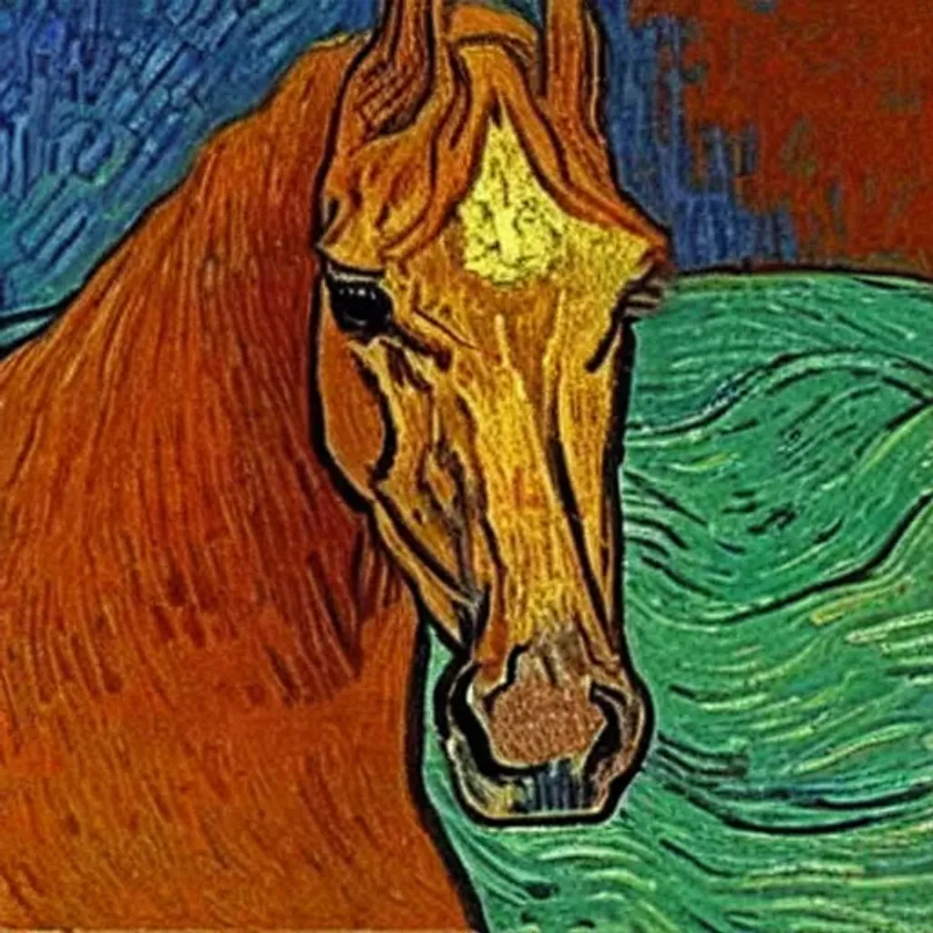 Prompt: A Horse by Van Gogh