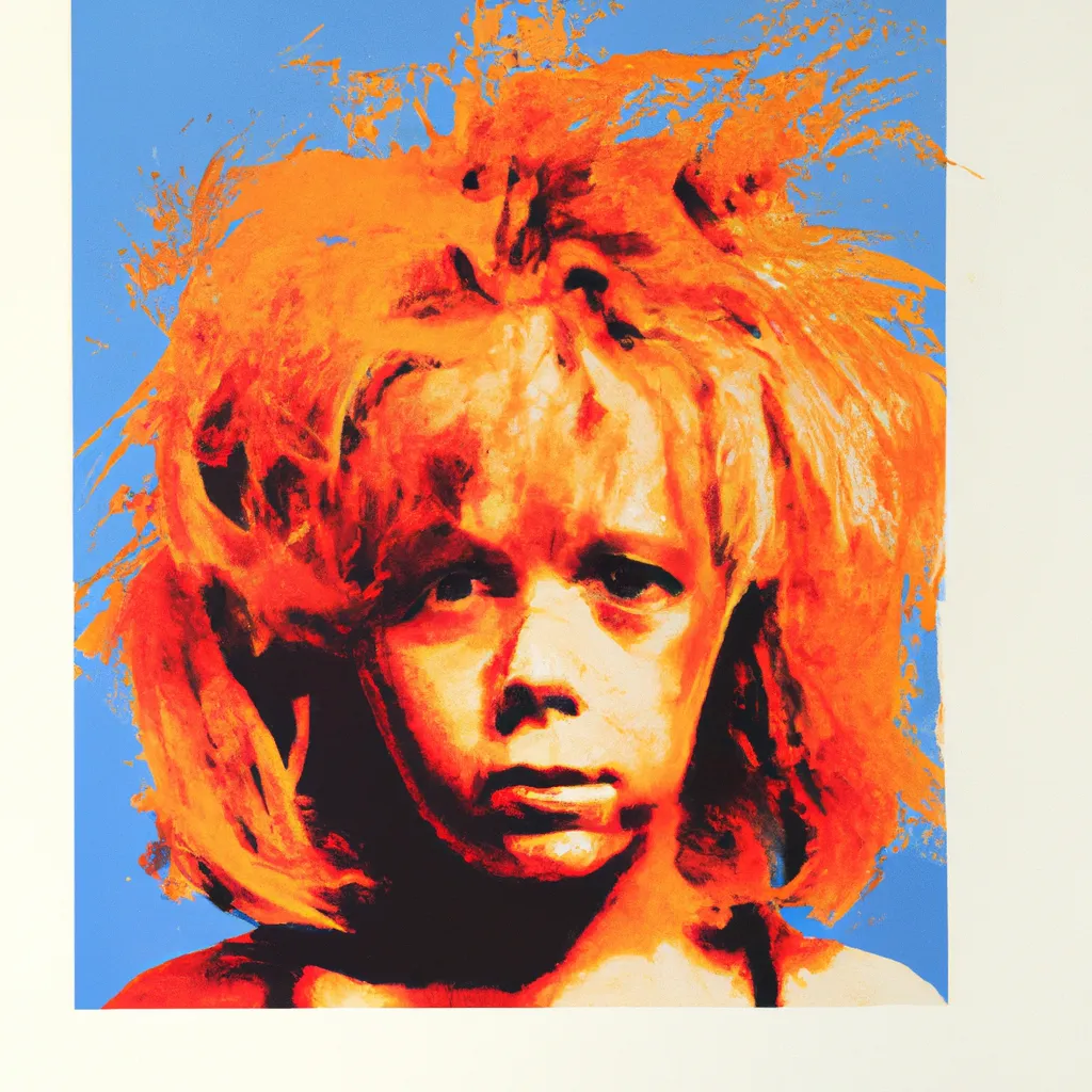 Prompt: Girl With Messy Hair, 1969, by Andy Warhol