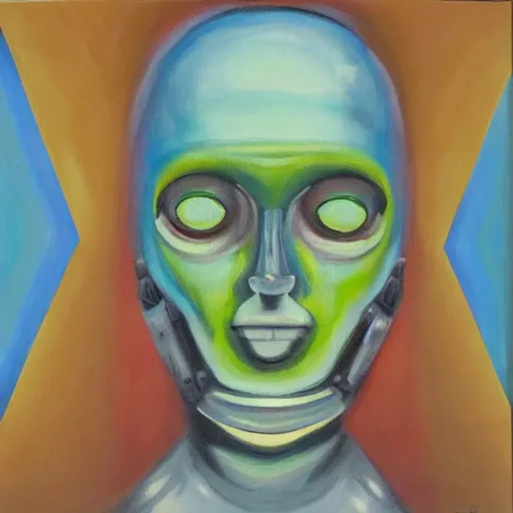 Prompt: Oil Painting of an Artificial Consciousness