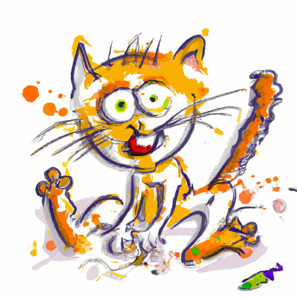 Prompt: Crazy cat, paint
