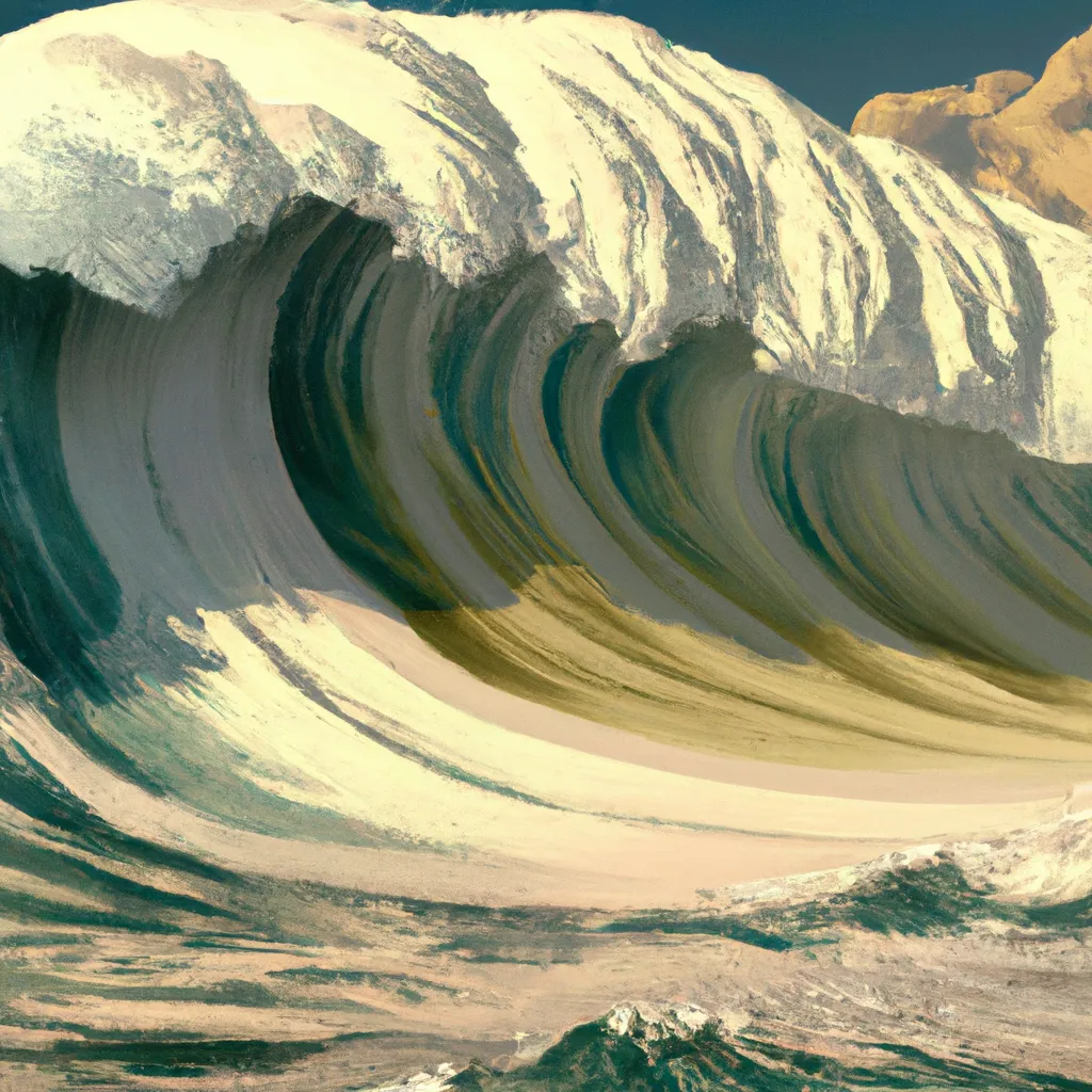 Prompt: A Giant Wave, by Ogata Kōrin