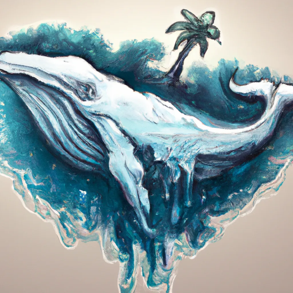 Prompt: detailed creature concept of an island whale drawn in a detailed airbrush style
