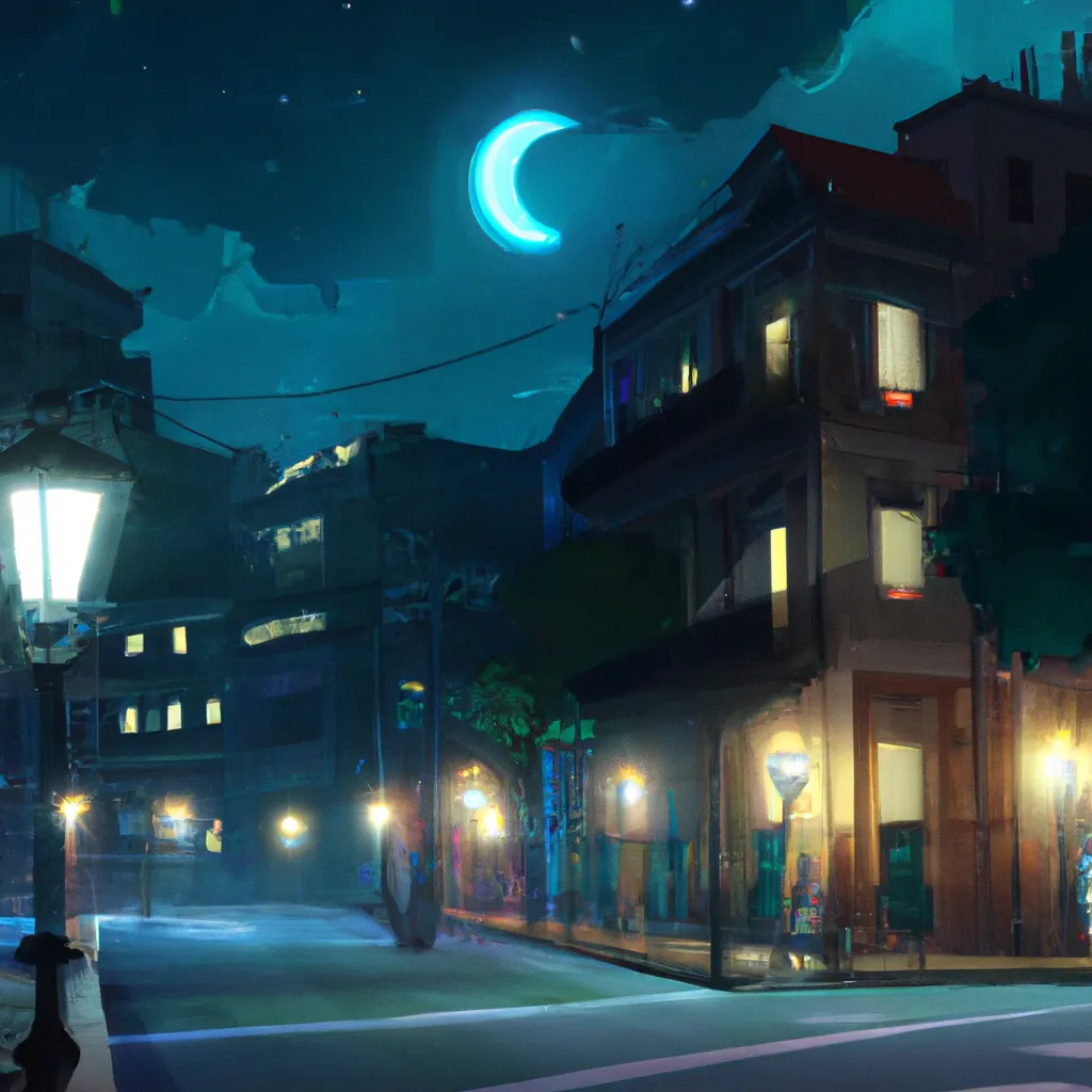 Prompt: beautiful street in a beautiful Spain city, at night, street lights, anime style, in the style of ForD Nguyen on ArtStation and Zenifune on ArtStation, 4k,