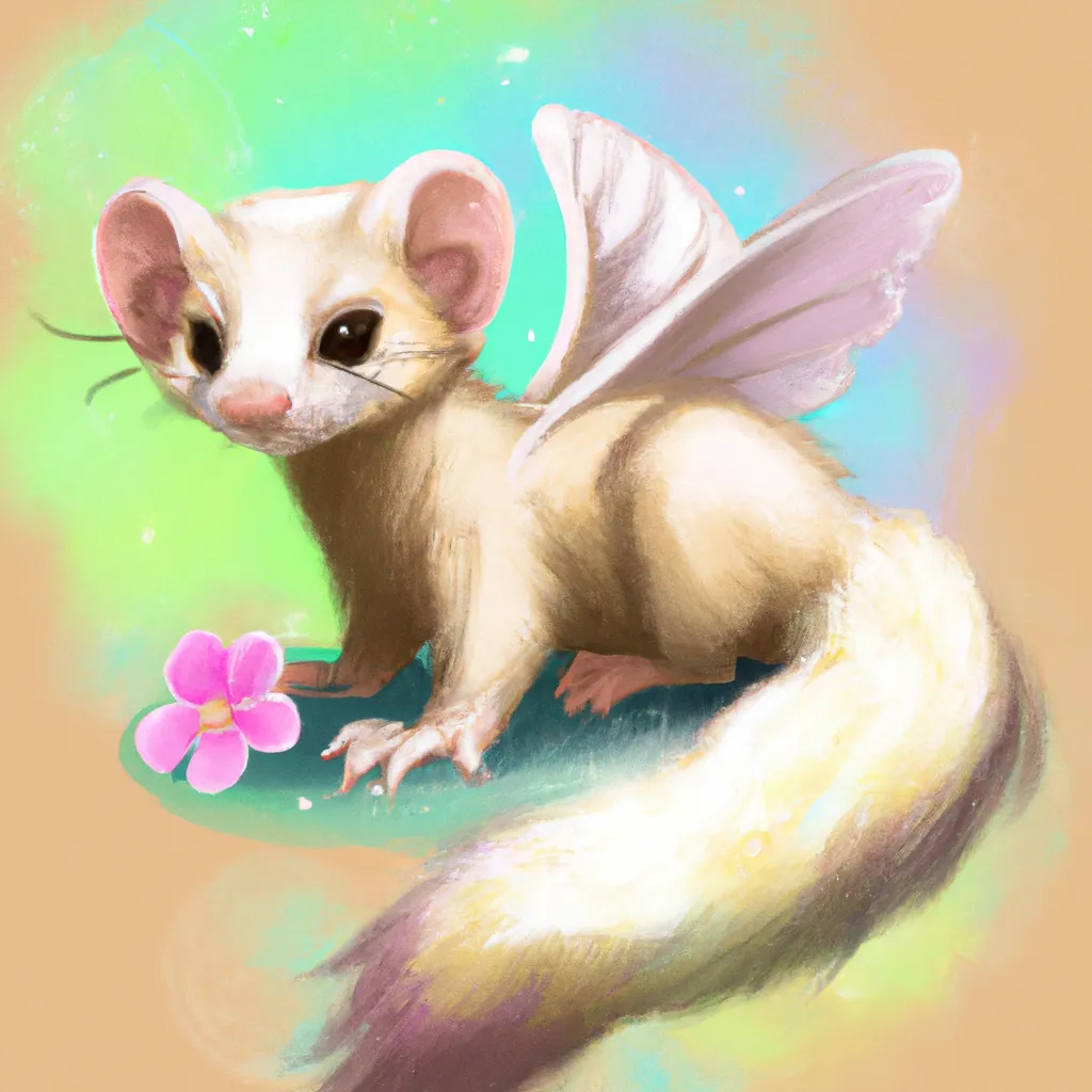 Prompt: cute fairy ferret fantasy art