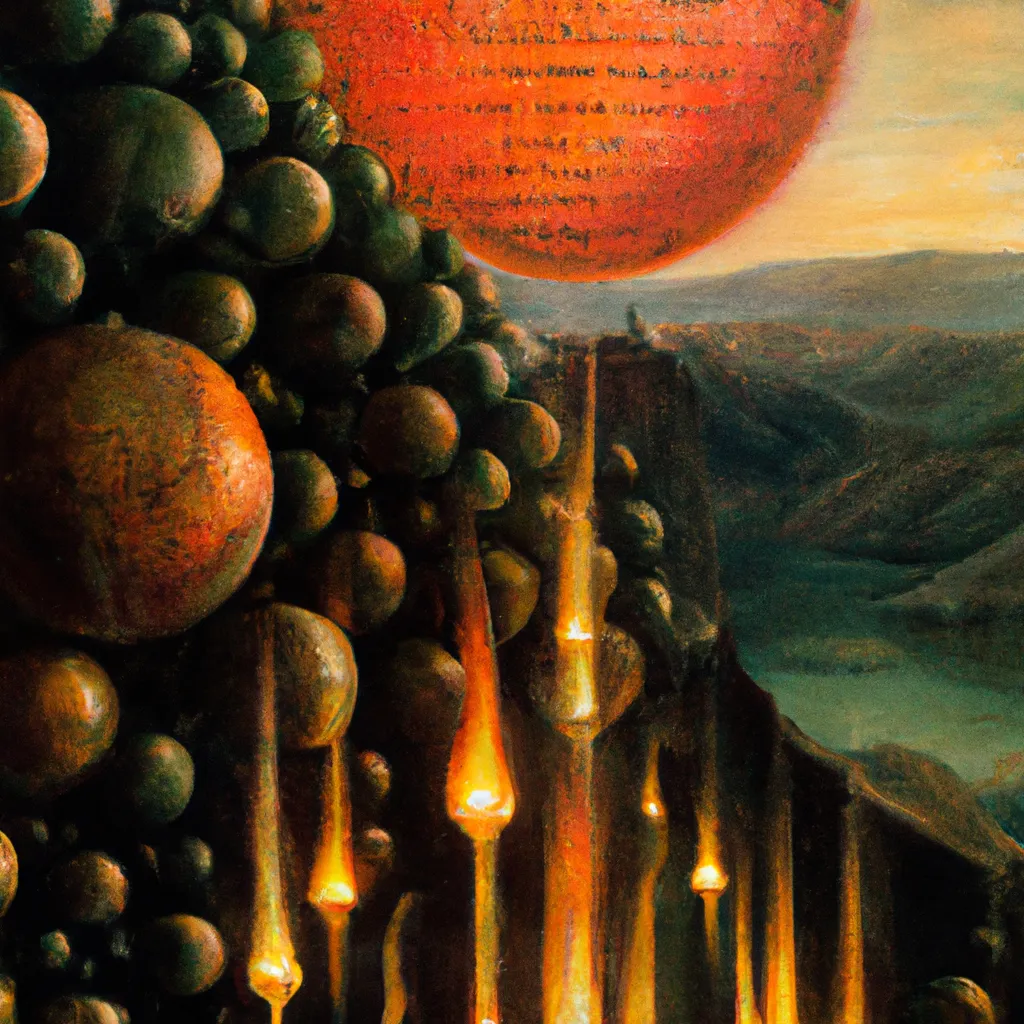 Prompt: Goodness gracious, great balls of fire By Zdzisław Beksiński