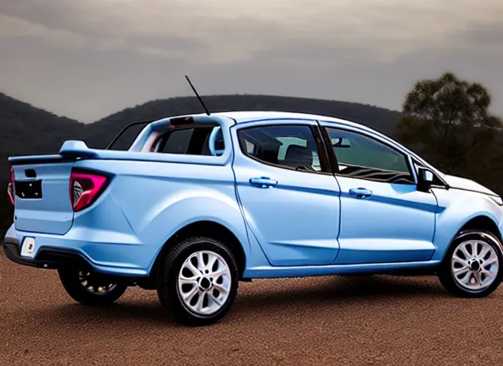 Prompt: An photograph of an 2015 Ford Fiesta bakkie