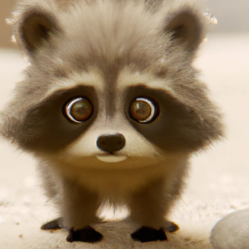 Prompt: cutest extra fluffy 3d Raccoon creature on earth with large eyes, Soft and poofy. Unreal engine. Cinema 4d. Cinematic. Pixar