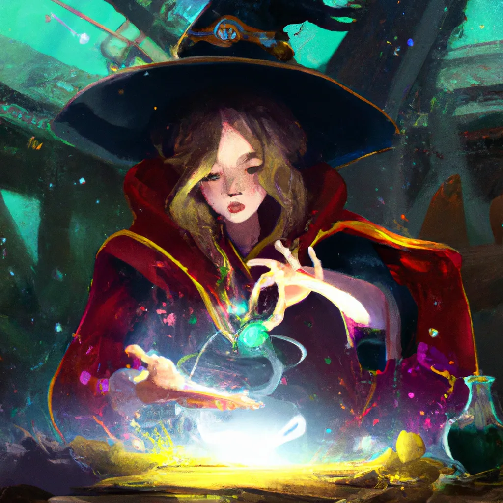 Prompt: witch doing doctor strange magic, Horror, Halloween, Digital art, Trending on artstation, Photorealistic illustration, Cinematic, Scary, Sadistic, anime