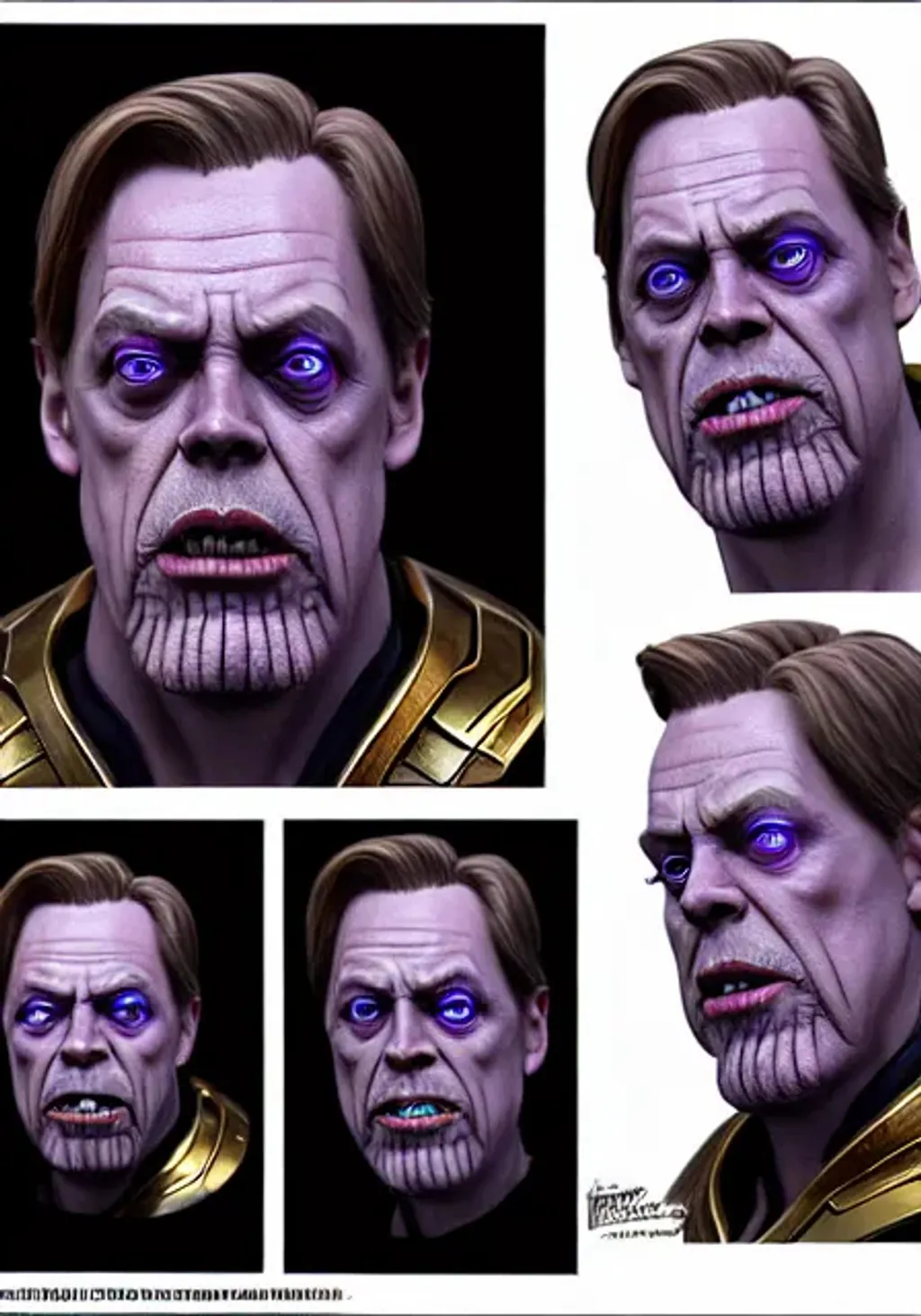 Steve buscemi as Thanos with jewelry character art