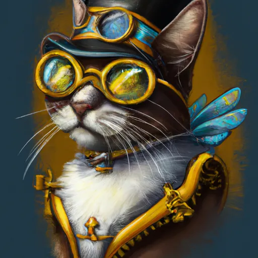 Prompt: Steampunk cat