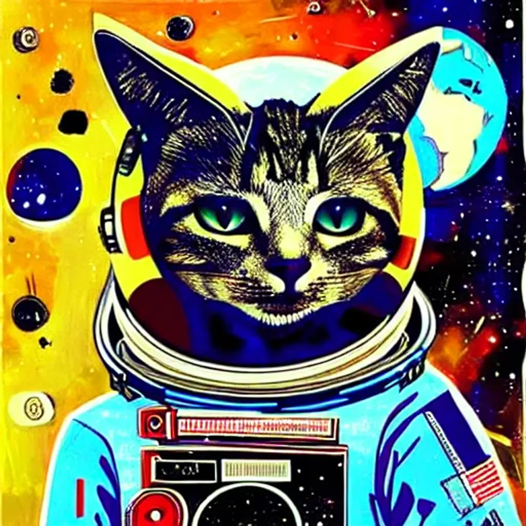 Prompt: cat astronaut by Derek Gores