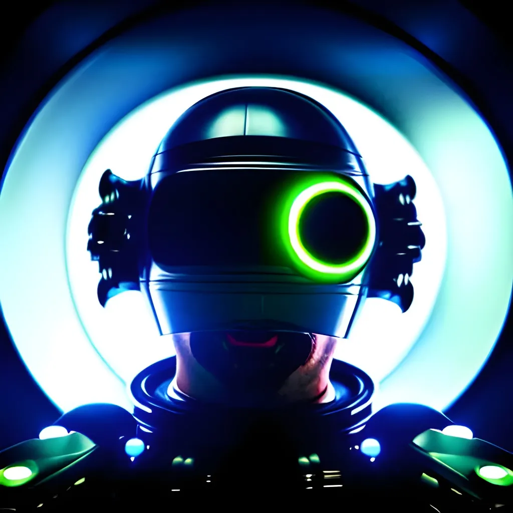 Prompt: Moody Portrait of a Futuristic Cyberpunk Space Suit with two funny plastic googly eyes glued on its helmet,facing towards the camera with swagger,Cinematic Stanley Kubrick movie still with the iconic big circular ring lights in the background, 8K, digital art, unreal engine 5 render, octane render, photorealistic, photography, professional lighting and composition, award winning, intricate details, iconic movie shot by Stanley Kubrick with ring lights