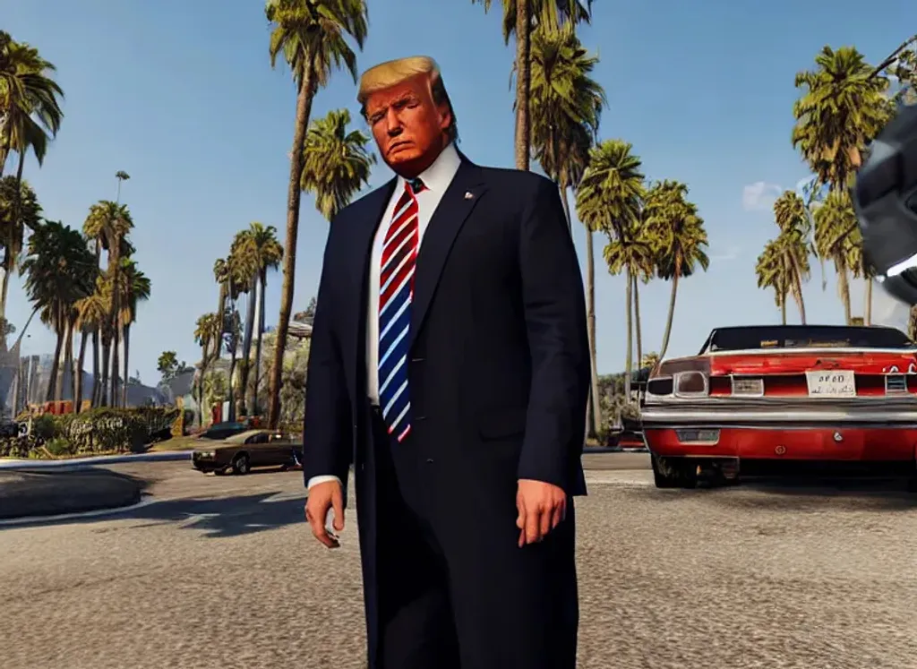 Prompt: hyperrealistic portrait of donald trump in gta 5 by rockstar games, hyperrealistic, volumetric lighting, cinematic overlay, insanely detailed intricate octane render, 8k artistic photography, photorealistic, style by nikolay razuev and vitaly bulgarov