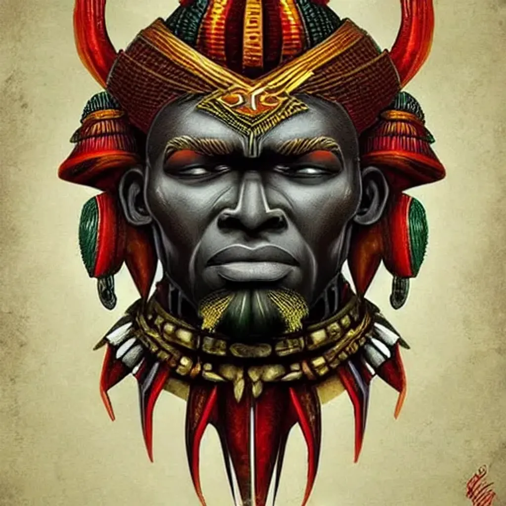 Prompt: Strong African warrior king in Wakanda clothing, full body potrait, onfident and dignified, royal, piercing eyes, art station, detailed, digital art