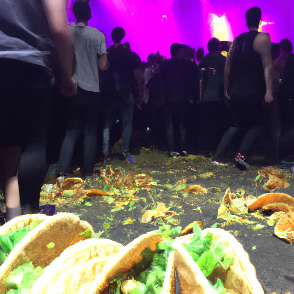 Prompt: taco moshpit at a concert