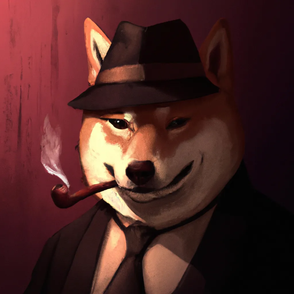 Prompt: A picture of a crazy mafia man smoking Cigar , but he is Shiba Inu, 4k, detailed, digital art , trending on ArtStation, Cinematic