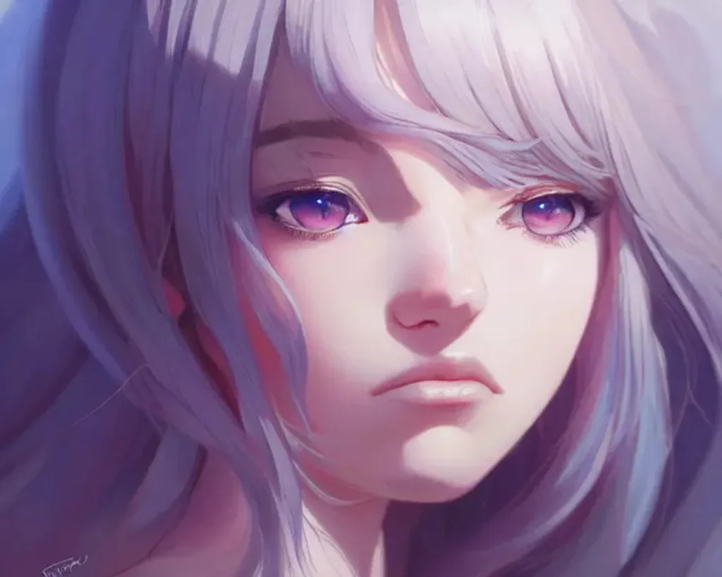 prompthunt portrait Anime girl cutefineface whitehair pretty face  realistic shaded Perfect face fine details Anime realistic shaded  lighting by Ilya Kuvshinov