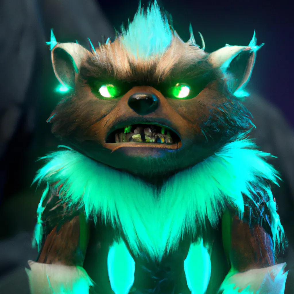 Prompt: Cute Furry Warrior is angry, bioluminescent, sharp focus, cinematic, extremely detailed, smooth, cute 4d rendered, trending in artstation