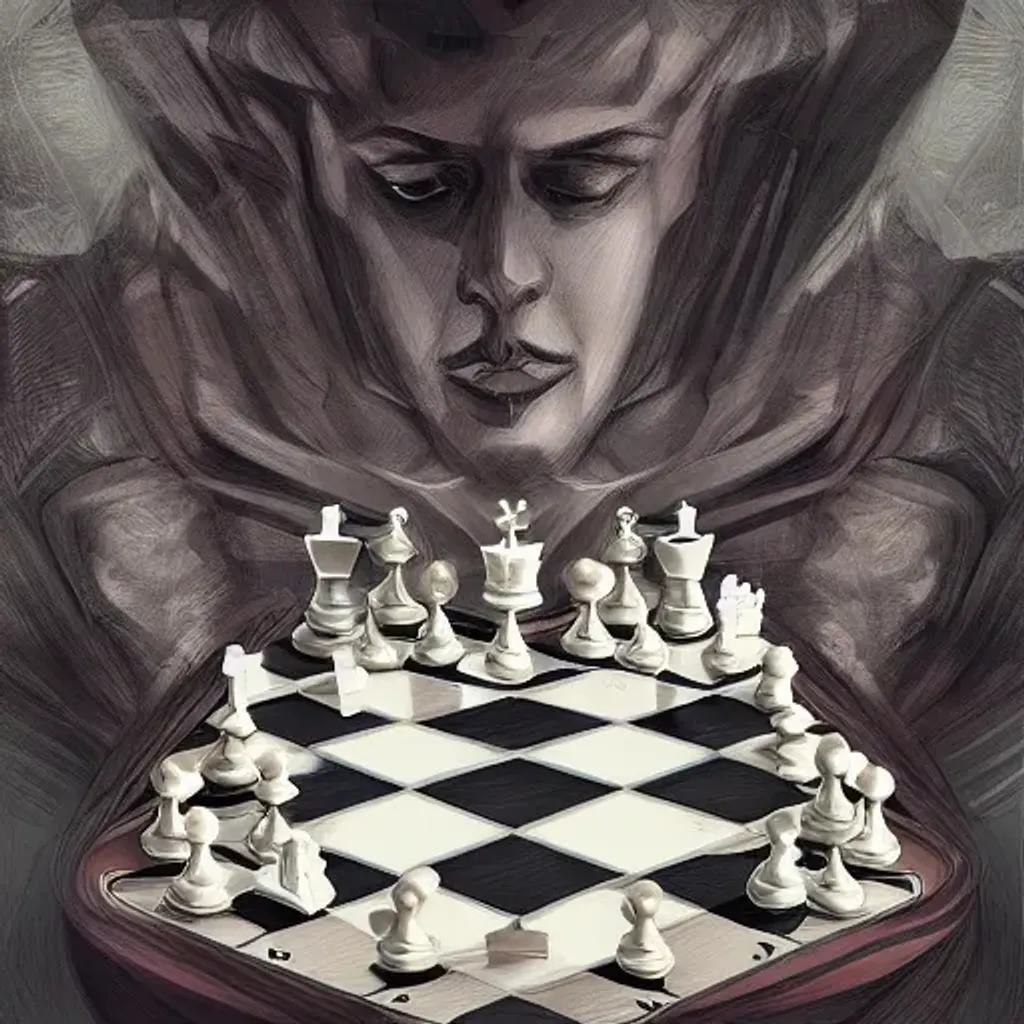 Prompt: portrait of a chess board, each piece is a person,complex, fantasy, dramatic, orherworldly, intricate, digital painting, artstation, smooth, sharp focus, illustration, ancient, ancient buildings background, highly historical, detailed face, detailed background, highly realistic,