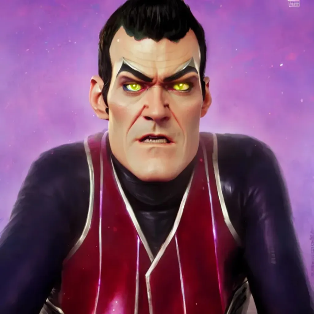 Prompt: Cyborg Robbie Rotten, Greg Rutkowski